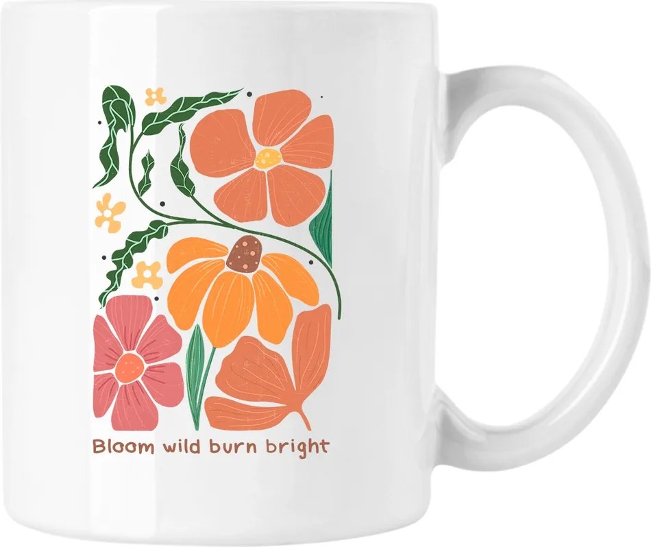 Bögre Virágok növények Art 3 Fehér 330ml