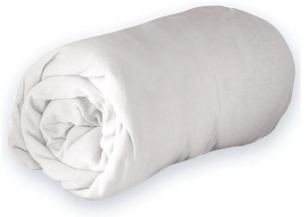Fehér gumis jersey lepedő 160x200 cm Jersy – douceur d'intérieur
