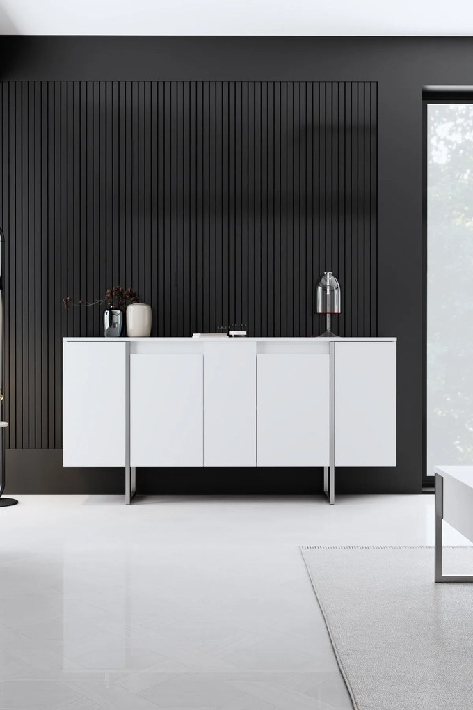 Konzolasztal Luxe - White, Silver