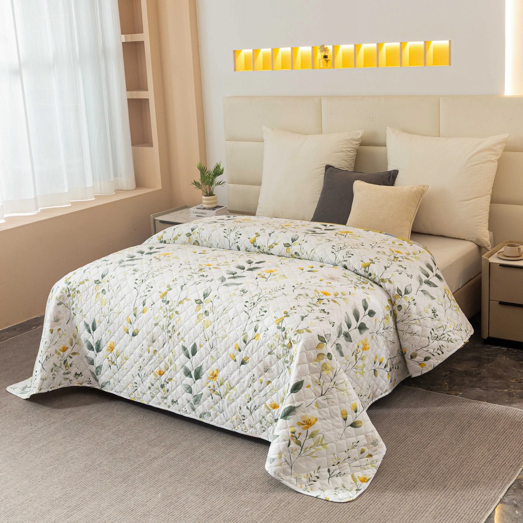 Ágytakaró CITRUS GARDEN, fehér Méret: 220 x 240 cm