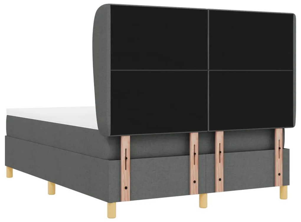 Boxspring Ágy Matracokkal Sötét Szürke 160x200 cm Szövet