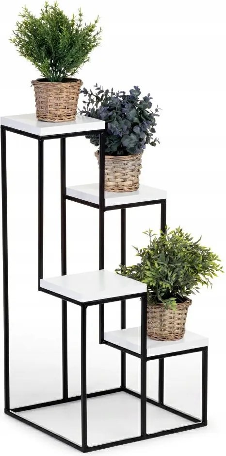 Álló virágágyás 70 cm Kaskada fekete-fehér Loft