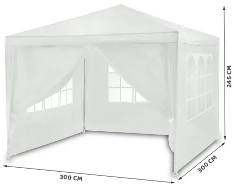 Kerti pavilon 3X3 M 100g/m2 FEHÉR GARDEN