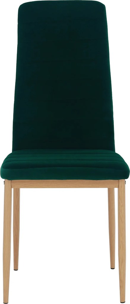 Szék, smaragd Velvet szövet/tölgy, COLETA NOVA