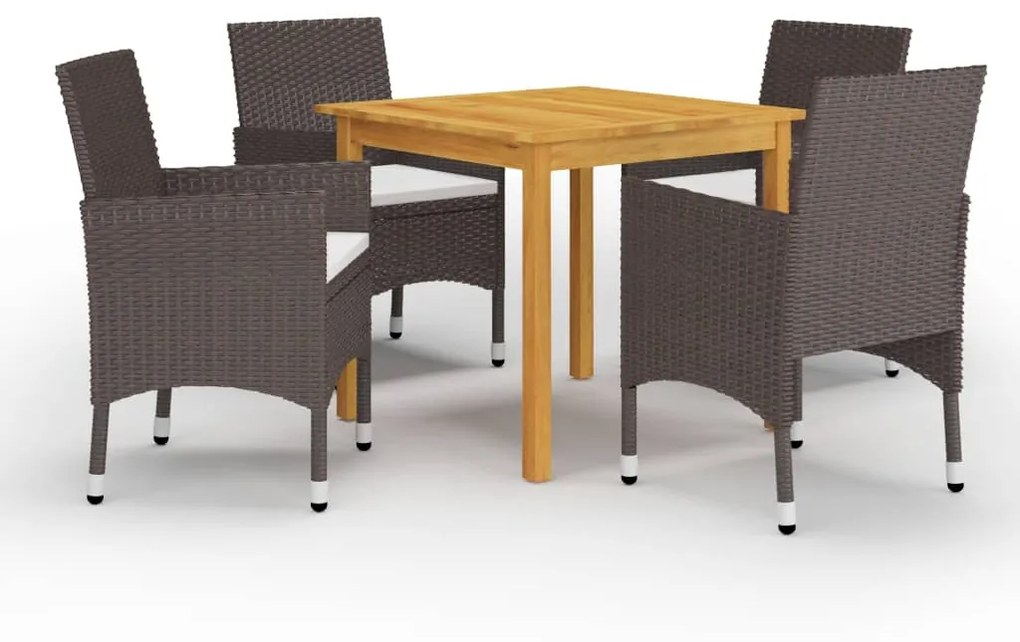 vidaXL 5 részes barna kerti étkezőgarnitúra