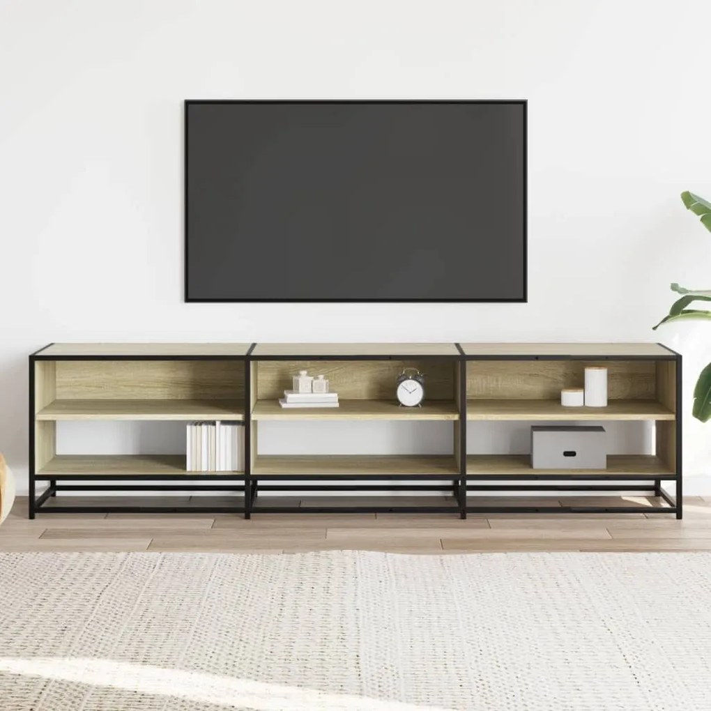 sonoma tölgy színű szerelt fa TV-szekrény 180 x 40 x 46 cm
