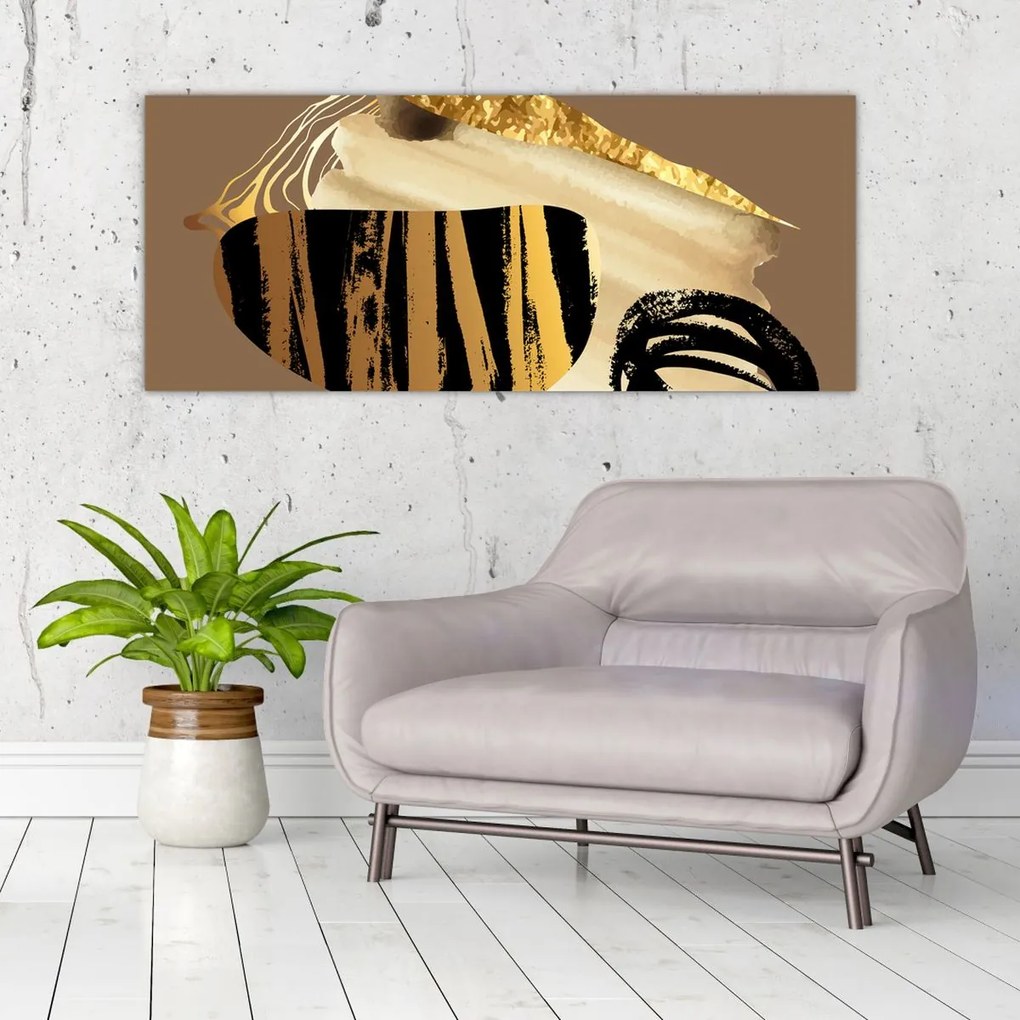Kép - Absztrakció aranybarna N⁰2 (120x50 cm)