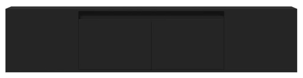 fekete falra szerelhető TV-szekrény LED-del 180 x 31 x 39,5 cm