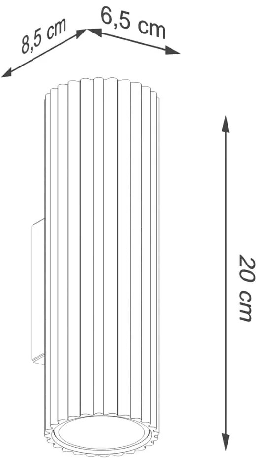 Fehér fali lámpa Gleam – Sollux
