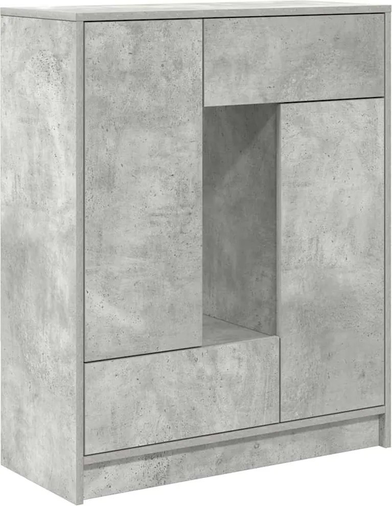 vidaXL betonszürke komód fiókokkal és ajtókkal 73x31x90 cm