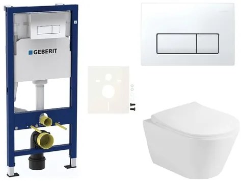 Fali WC szett Geberit előtétfalas szereléshez + Glacera Ava WC SIKOGESAVAD50