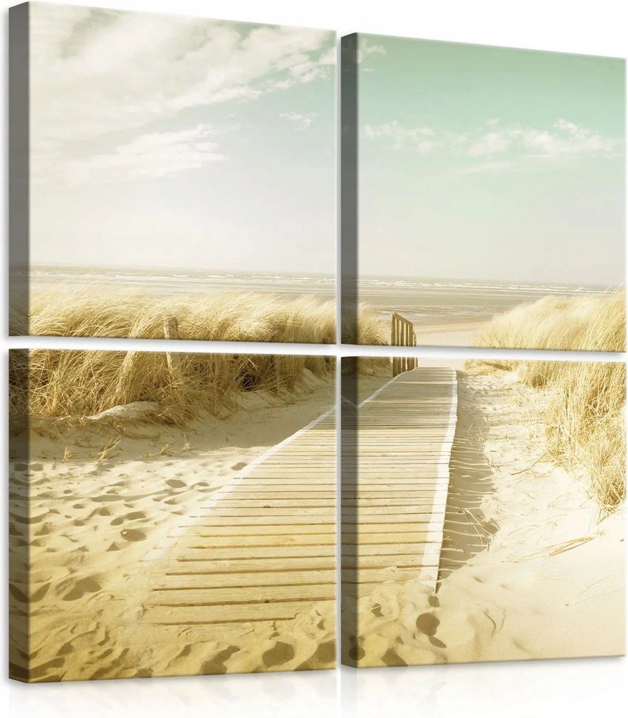 Vászonkép 50x50 tengerpart dűnék tengeri táj nyár nyugalom homok ég nap