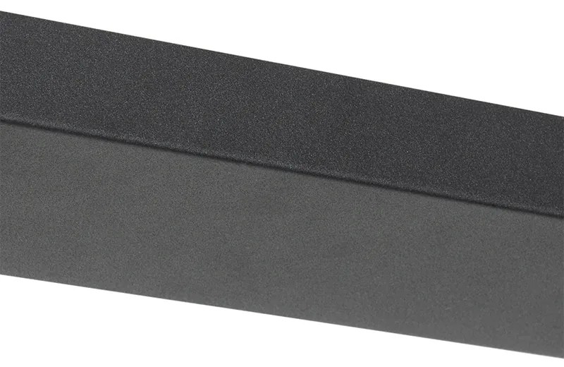 Art Deco függőlámpa fekete aranyszínű üveggel, hosszúkás, 3 lámpás - Pallon