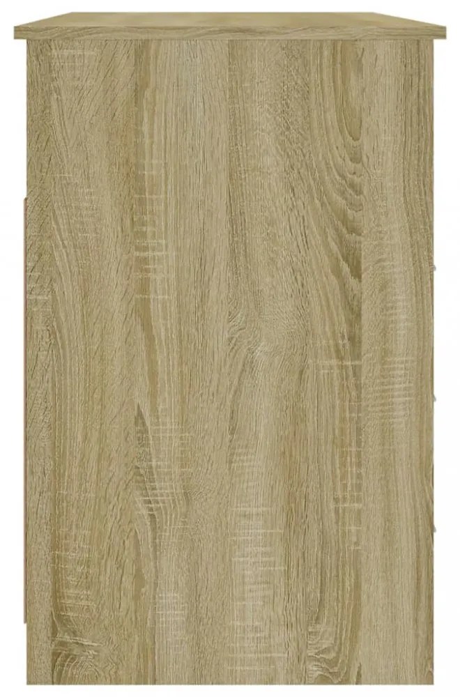 sonoma tölgy színű szerelt fa íróasztal fiókokkal 102x50x76 cm