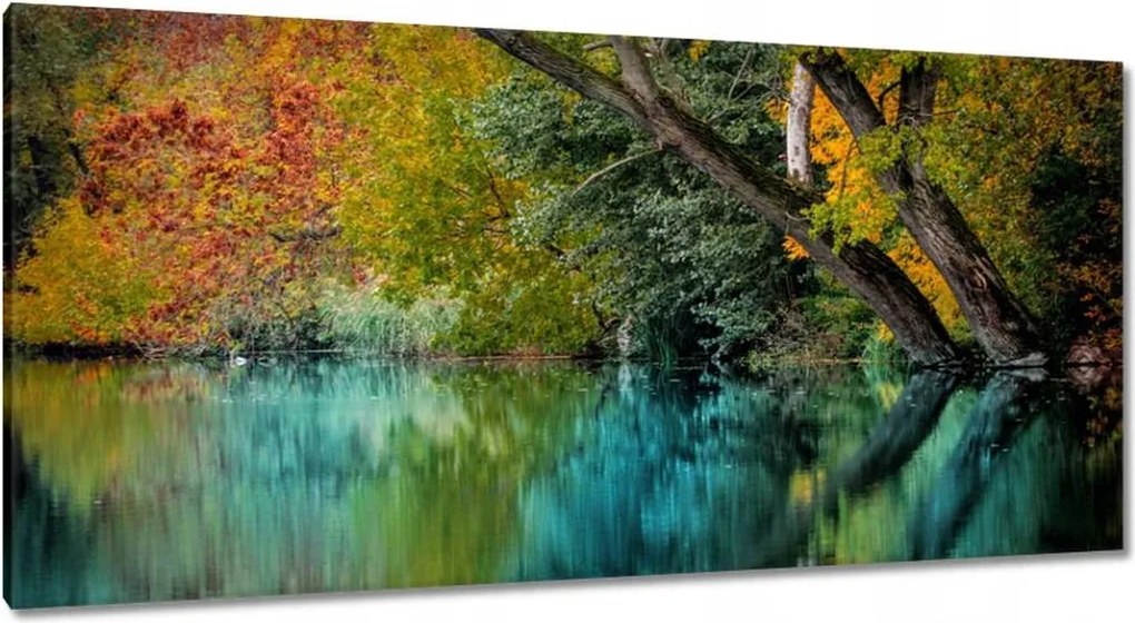 Festmények 115x55 Őszi táj Folyó