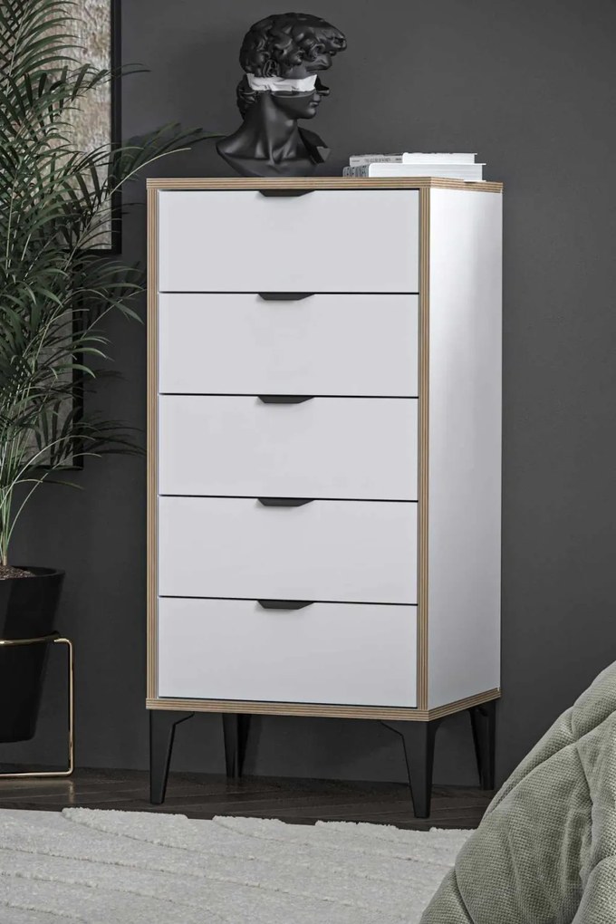 Arden komód, fehér, 50 cm
