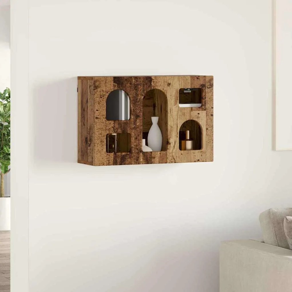 Függő szekrény polcokkal Öreg fa 60 x 20 x 40 cm Faanyag