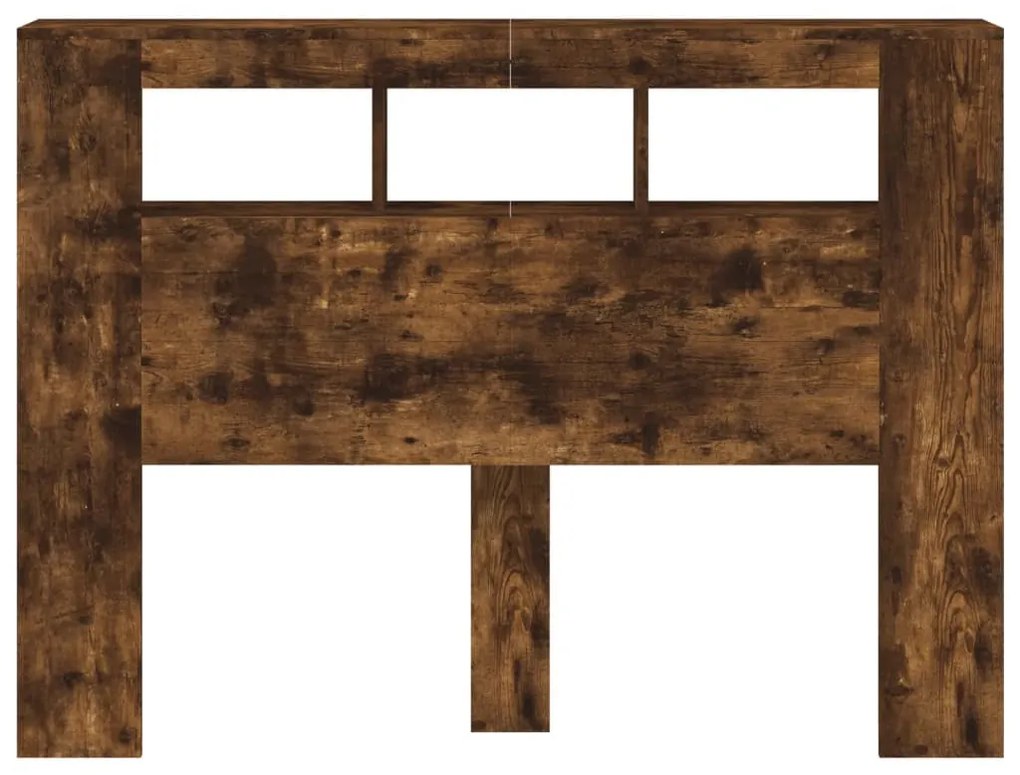 füstüs tölgy színű szerelt fa LED-es fejtámla 140x18,5x103,5 cm