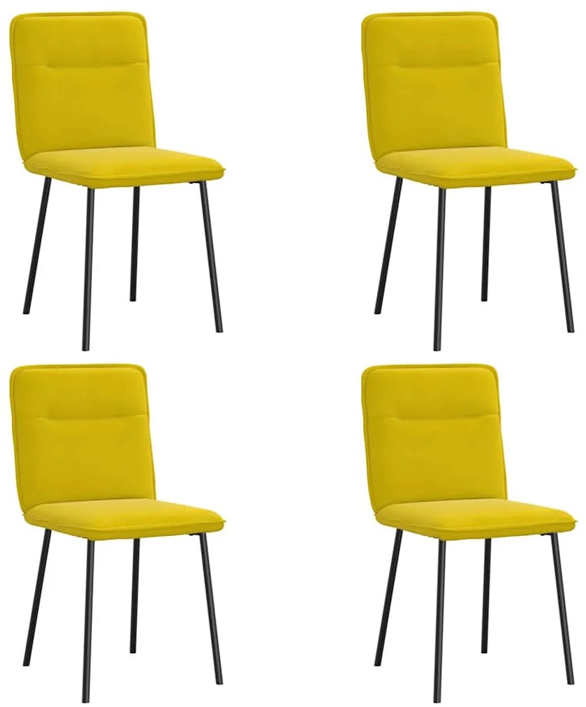 4 db sárga bársony étkezőszék