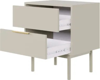Éjjeliszekrény 2 fiókkal kasmír színben arany fogantyúkkal – VIVA VI06
