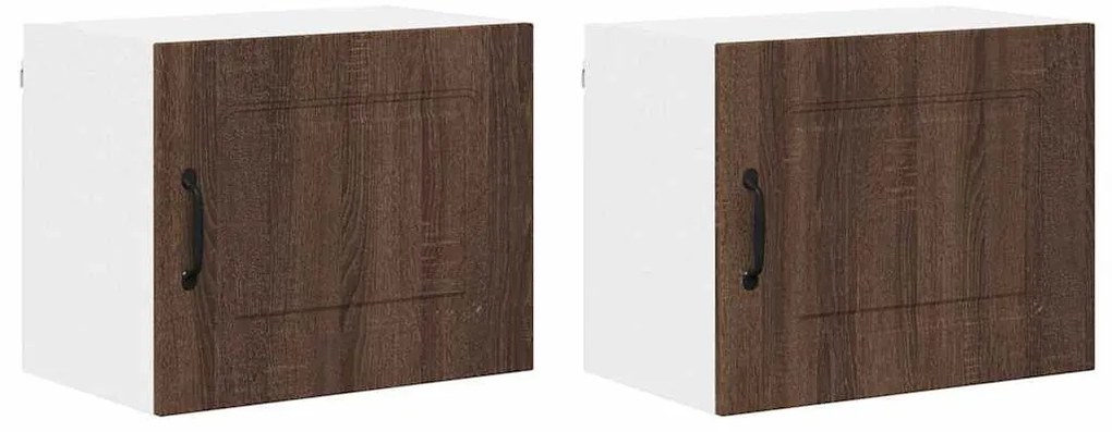 Fali konyhaszekrény 2 pcs Barna Tölgy 50 x 31 x 40 cm Faanyag