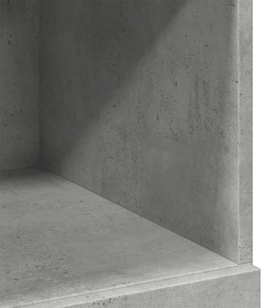 betonszürke szerelt fa magasszekrény 80 x 42,5 x 124 cm