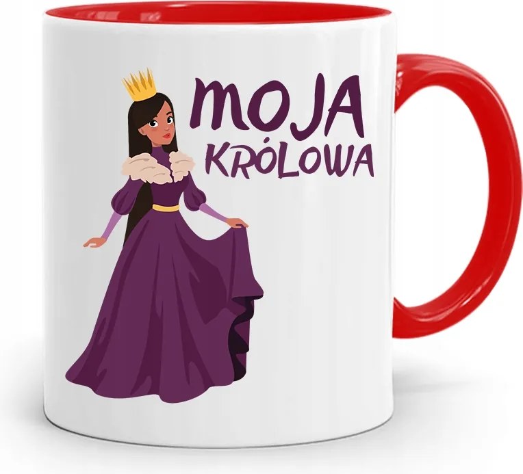 Piros Bögre Lányoknak Az Én Királynőm nyomott mintával