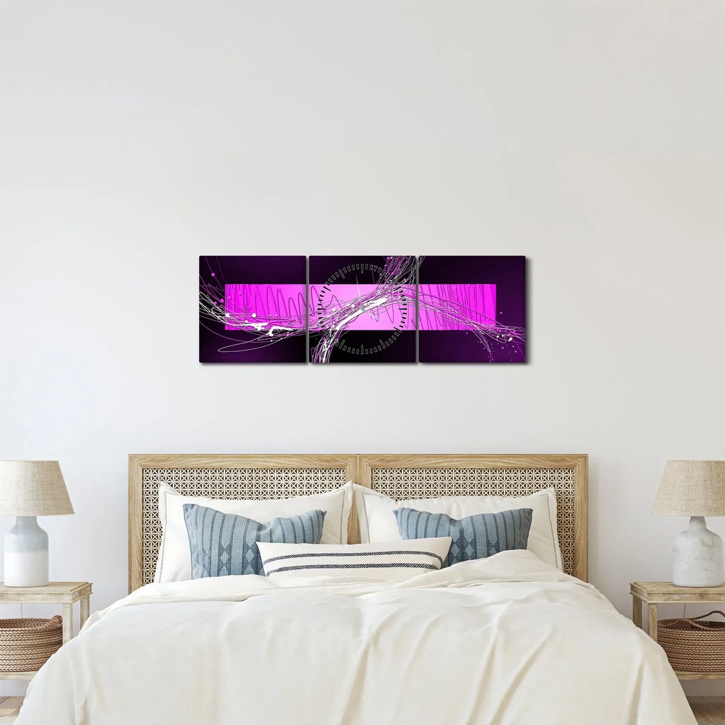 Absztrakt kép (órával) (90x30 cm)