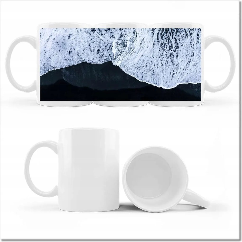 Izland mintás bögre fekete tengerparttal