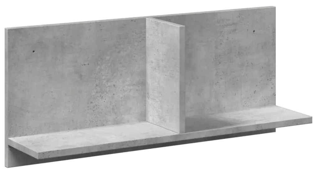 betonszürke szerelt fa faliszekrény 70 x 16,5 x 30 cm