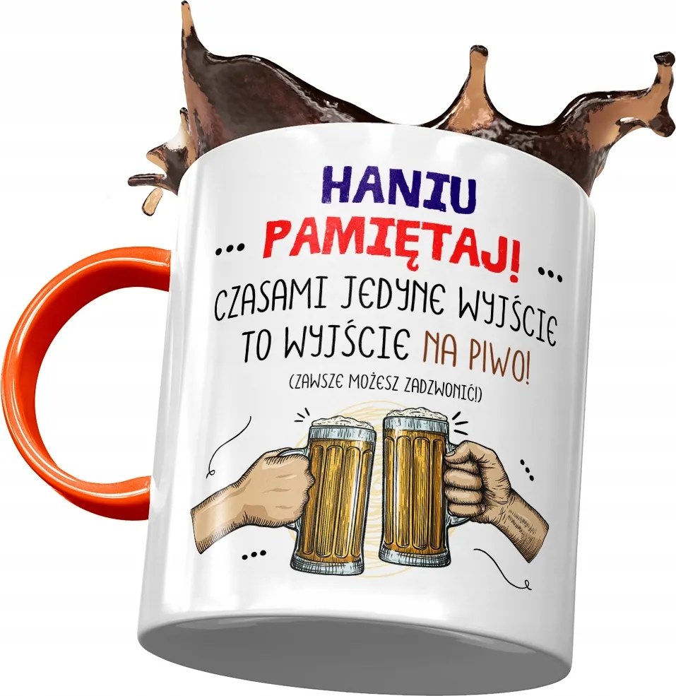 Narancssárga bögre Hani Hanna Feleség Barátnőjének Nyomtatott Fotóval