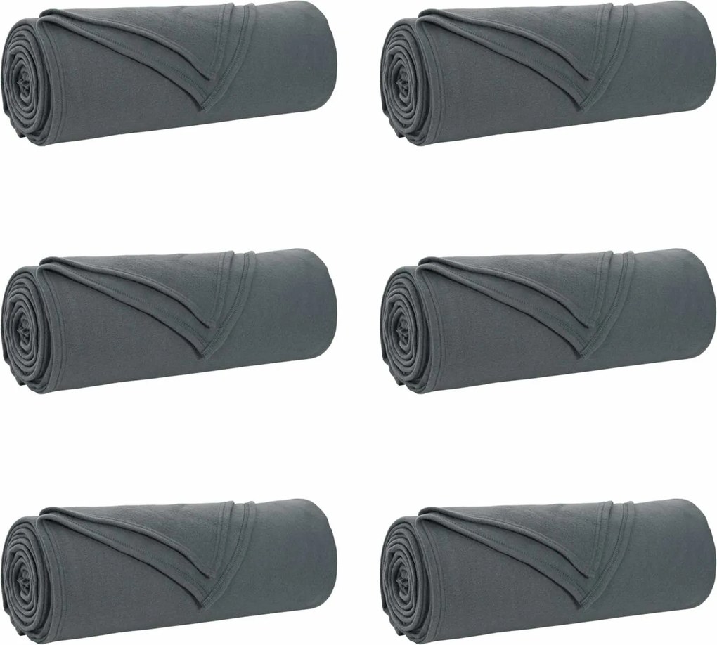 vidaXL Takarók 6 pcs Sötétszürke 280 x 210 cm Gyapjú