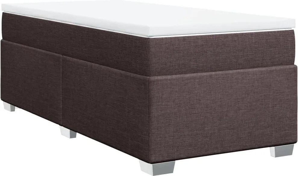 vidaXL sötétbarna szövet rugós ágy matraccal 100 x 200 cm