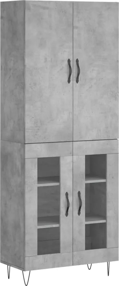 vidaXL betonszürke szerelt fa magasszekrény 69,5 x 34 x 180 cm