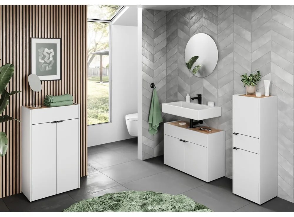 Fehér mosdó alatti szekrény 80x60 cm Forano – Germania