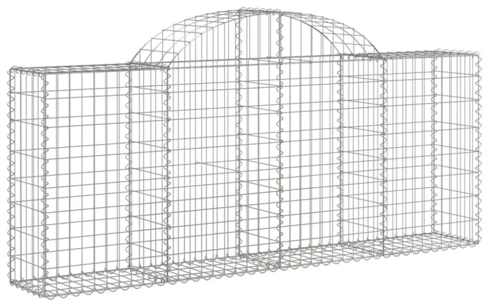 vidaXL 30 db íves horganyzott vas gabion kosár 200x30x80/100 cm