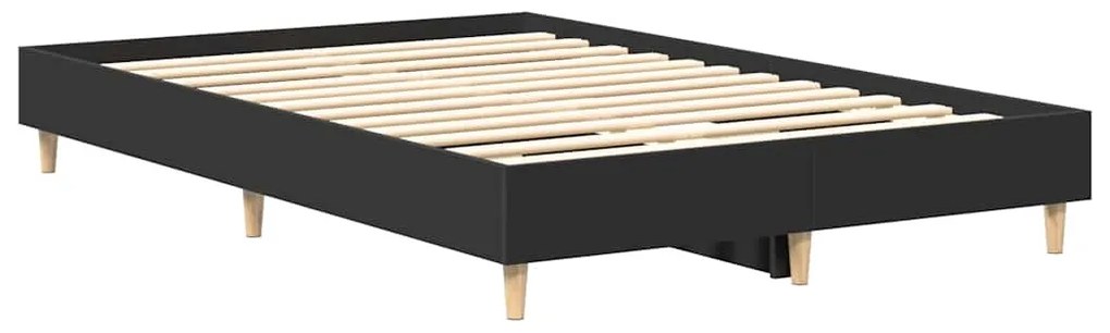 fekete szerelt fa ágykeret matrac nélkül 120 x 200 cm