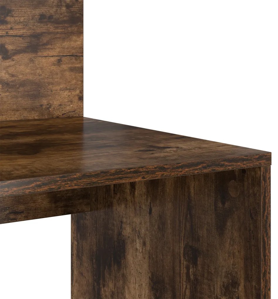 vidaXL Asztal tárolóval Füstölt tölgy 90x48x101.5 cm Szerelt fa