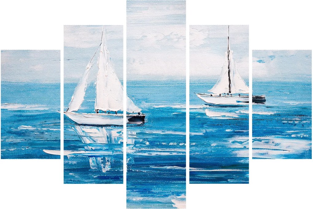 Kép - Egy jacht festése a tengeren (150x105 cm)
