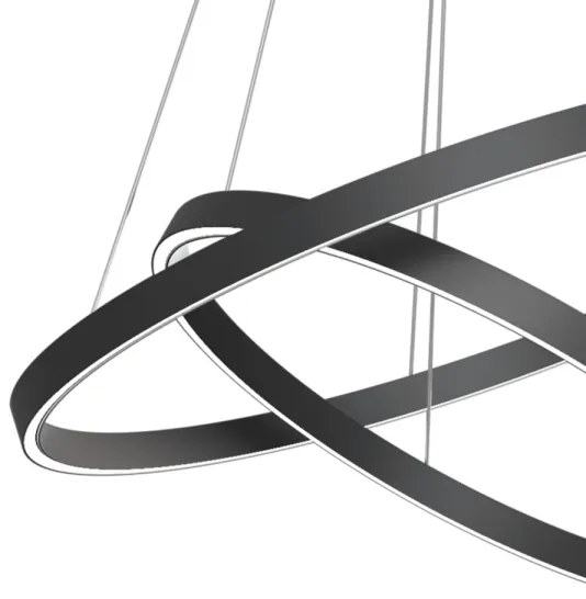 Maytoni MOD058PL-L74B3K - LED Csillár zsinóron RIM LED/88W/230V átm. 80 cm fekete