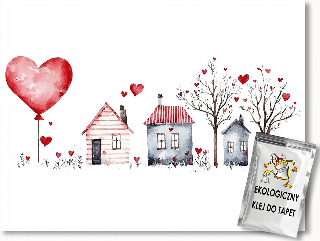 Fotótapéta Flizelina Város Utca Házak Szív 300x210 ragasztó