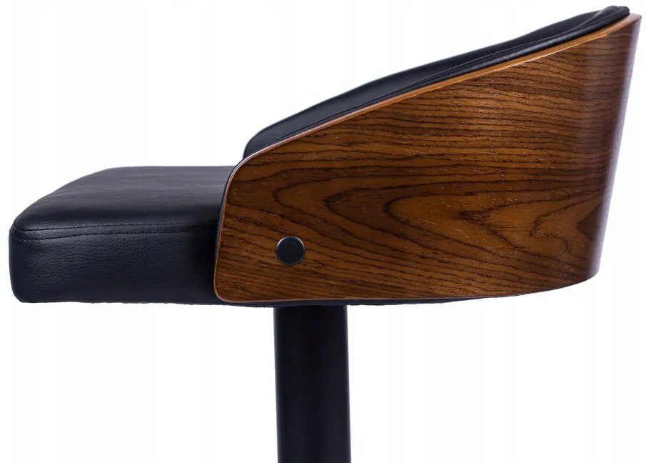 Elegáns Bárszék Fekete Eco-bőr Kárpittal. KANSAS