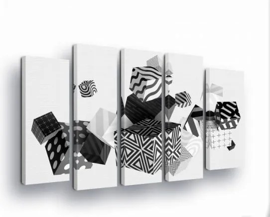 Vászonkép 150x100 Geometrikus absztrakt fekete-fehér minimalizmus grafika stílus