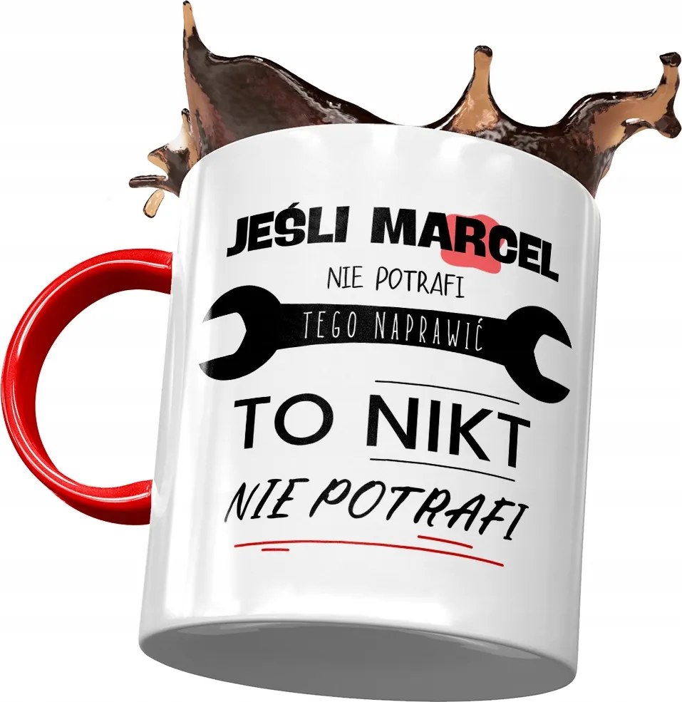 Piros bögre Marcel Kollégáknak Ajándék Nyomtatott Fotóval