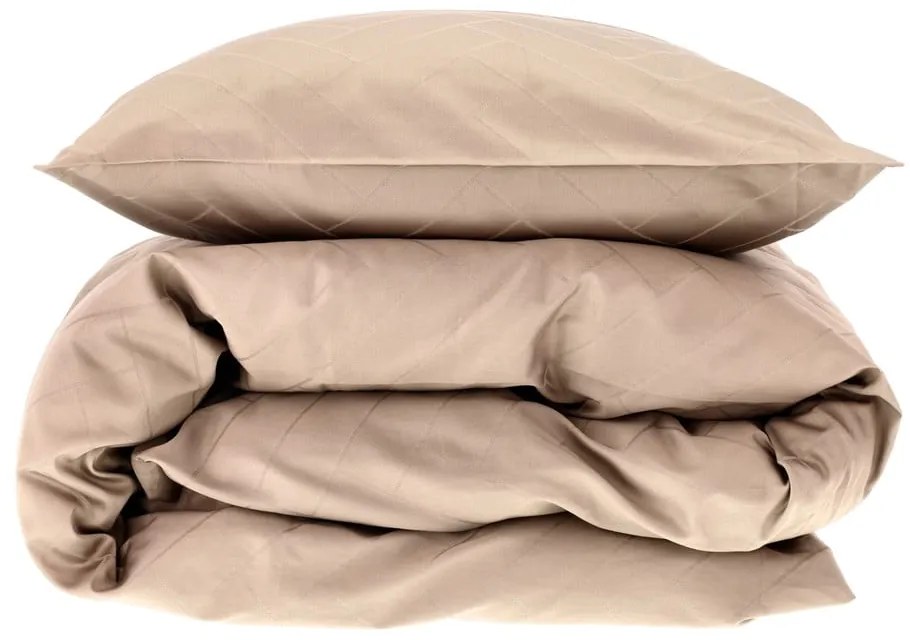 Szürkésbarna egyszemélyes hosszabbított damaszt ágyneműhuzat 140x220 cm Tiles – Södahl