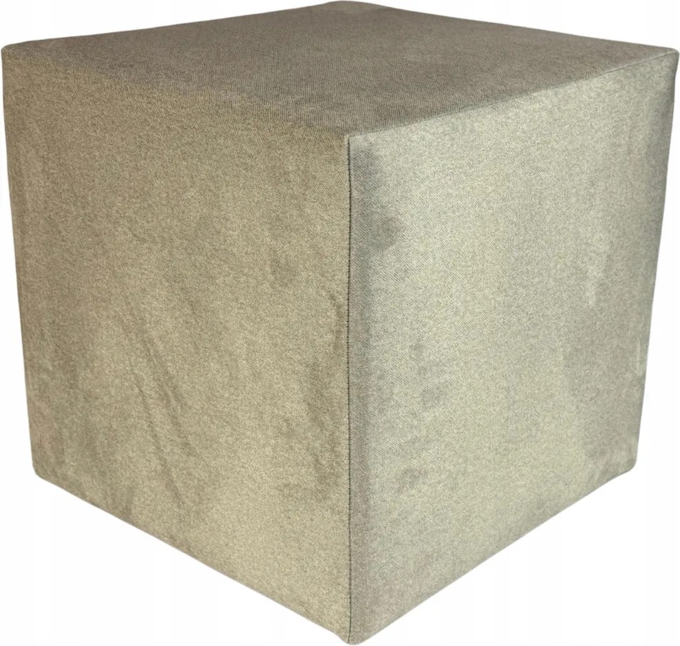 Négyzet alakú velúr puff világos Bézs könnyen tisztítható, lángálló