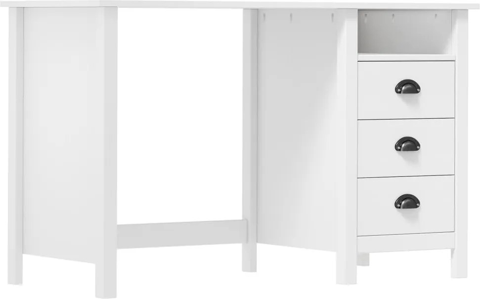 vidaXL Hill 3 fiókos tömör fenyőfa íróasztal 120 x 50 x 74 cm