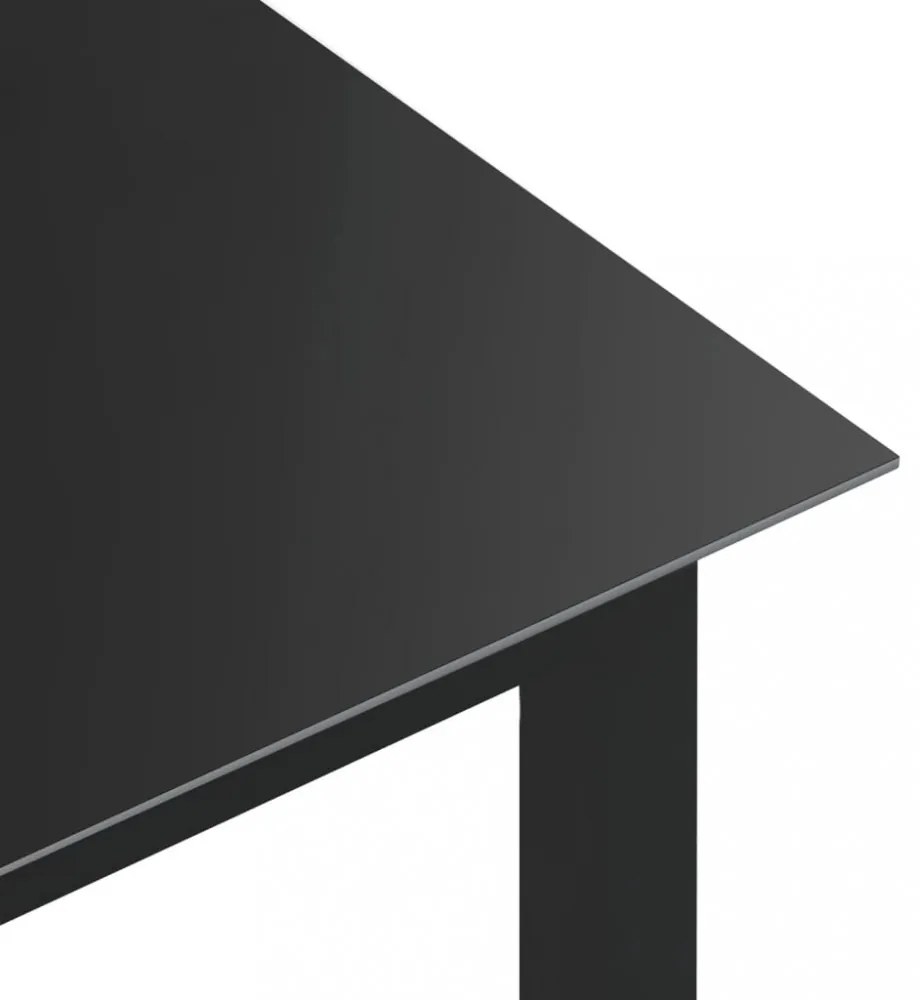 black alumínium és üveg kerti asztal 150 x 90 x 74 cm
