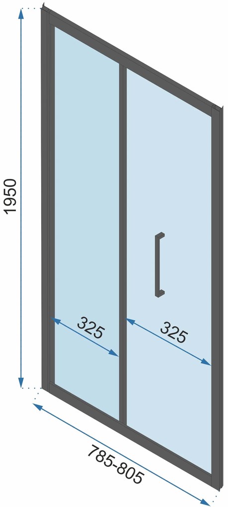 Rea Rapid Fold, összecsukható zuhanyajtó 80x195 cm, 4mm átlátszó üveg, arany fényes profil, REA-K4128