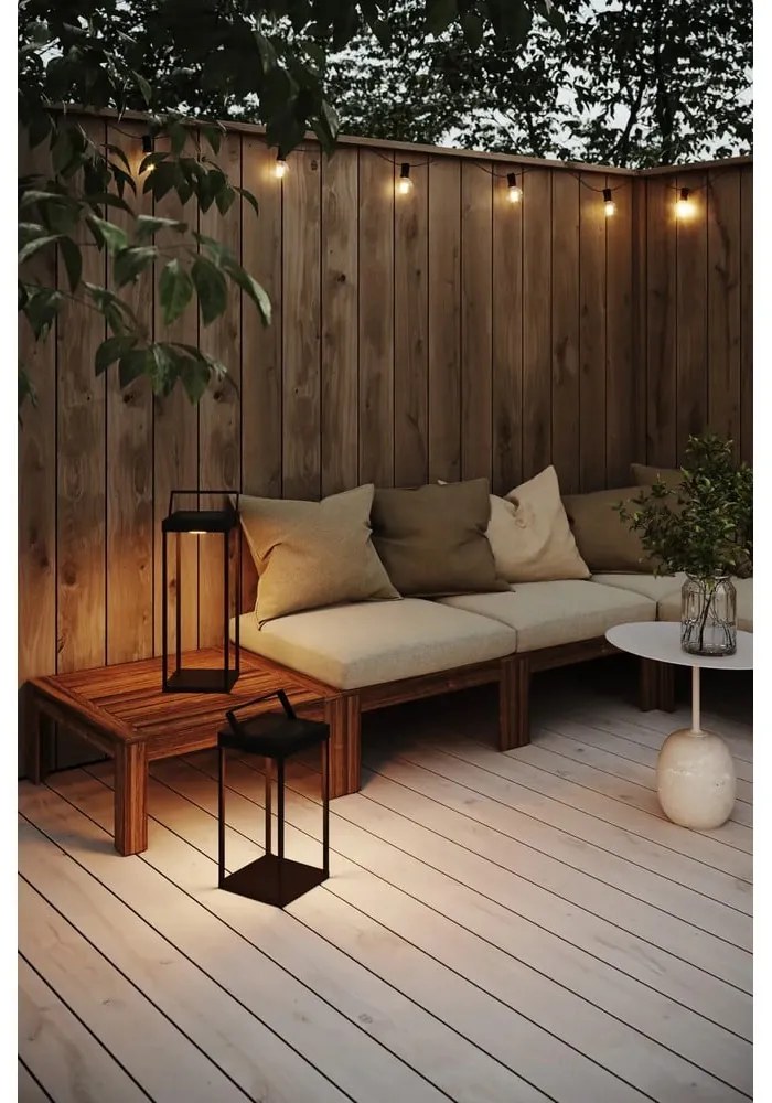 Fekete napelemes-USB kültéri LED lámpás (magasság 42 cm) Pure – Markslöjd